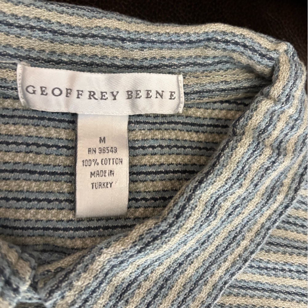Geoffrey Beene Light Blue & White Striped Short-Sleeve Knit Tee - Picture 2 of 2